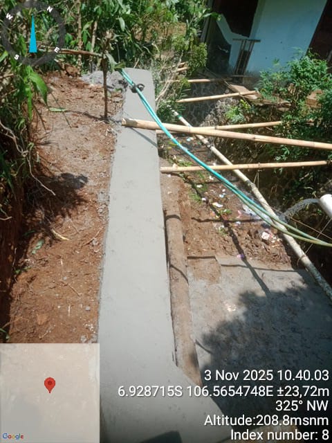 Pembangunan TPT Jembatan Jalan Desa Pasir Muncang Selesai